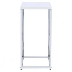 Fine Looking White and Silver Metal Accent Table by Benjara -Cheap Benjara Store white benjara end side tables bm160189 4f 1000
