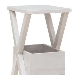 20 in. Oak White Square Wooden Side End Table with Box Shelf and Crossed Legs by Benjara 10 20 in. Oak White Square Wooden Side End Table with Box Shelf and Crossed Legs by Benjara -Cheap Benjara Store white benjara end side tables bm279742 4f 1000