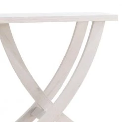 31.25 in. Wood White Oak Modern Rectangular Wooden Console Sofa Side Table with Artisan Curved Legs by Benjara 10 31.25 in. Wood White Oak Modern Rectangular Wooden Console Sofa Side Table with Artisan Curved Legs by Benjara -Cheap Benjara Store white benjara end side tables bm279756 4f 1000