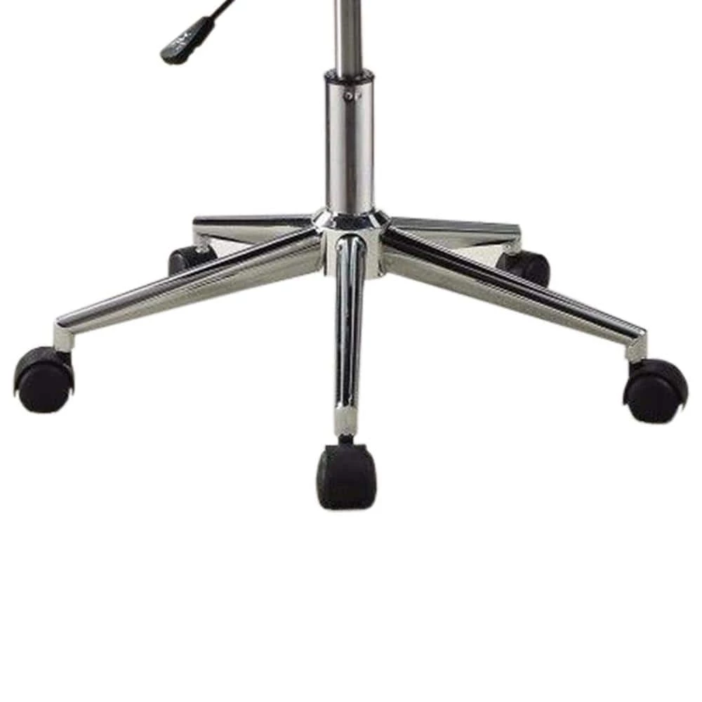 Contemporary White Polyurethane Seat Polyester Mid Back Desk Chair by Benjara 3 Contemporary White Polyurethane Seat Polyester Mid Back Desk Chair by Benjara - Image 3