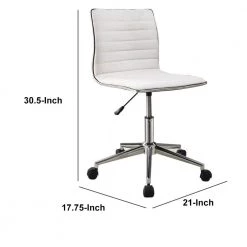 Contemporary White Polyurethane Seat Polyester Mid Back Desk Chair by Benjara 13 Contemporary White Polyurethane Seat Polyester Mid Back Desk Chair by Benjara -Cheap Benjara Store white benjara executive chairs bm159081 44 1000