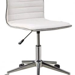 Contemporary White Polyurethane Seat Polyester Mid Back Desk Chair by Benjara 12 Contemporary White Polyurethane Seat Polyester Mid Back Desk Chair by Benjara -Cheap Benjara Store white benjara executive chairs bm159081 4f 1000