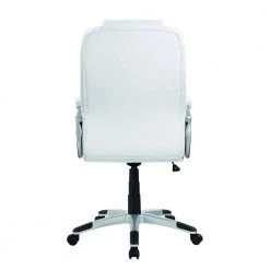 Contemporary 43 in. White Leather Executive High Back Chair by Benjara -Cheap Benjara Store white benjara executive chairs bm159125 1f 1000