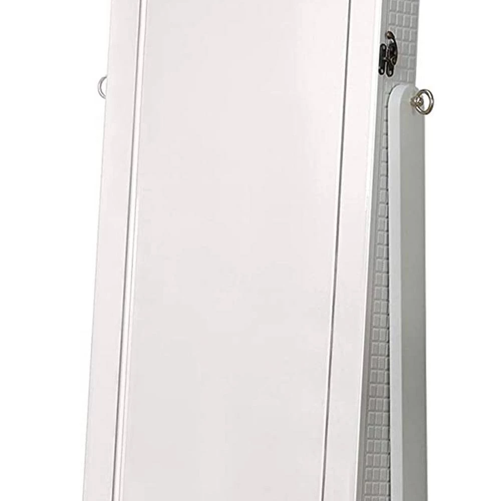 White Jewelry Cheval Mirror with Interior Storage (15 in. L x 20.75 in. W x 57 in. H) by Benjara 5 White Jewelry Cheval Mirror with Interior Storage (15 in. L x 20.75 in. W x 57 in. H) by Benjara - Image 5