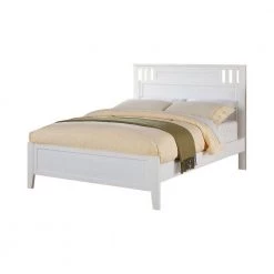 Cheap Benjara Store 46 Fantastic White Wooden Full Bed by Benjara