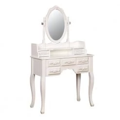 Harriet Traditional White Wooden Vanity Set by Benjara -Cheap Benjara Store white benjara makeup vanities bm132008 c3 1000