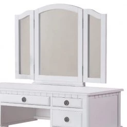 White with Stool Wooden Vanity Set by Benjara -Cheap Benjara Store white benjara makeup vanities bm171346 4f 1000