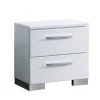 Contemporary 2-Drawer White Wooden Nightstand by Benjara