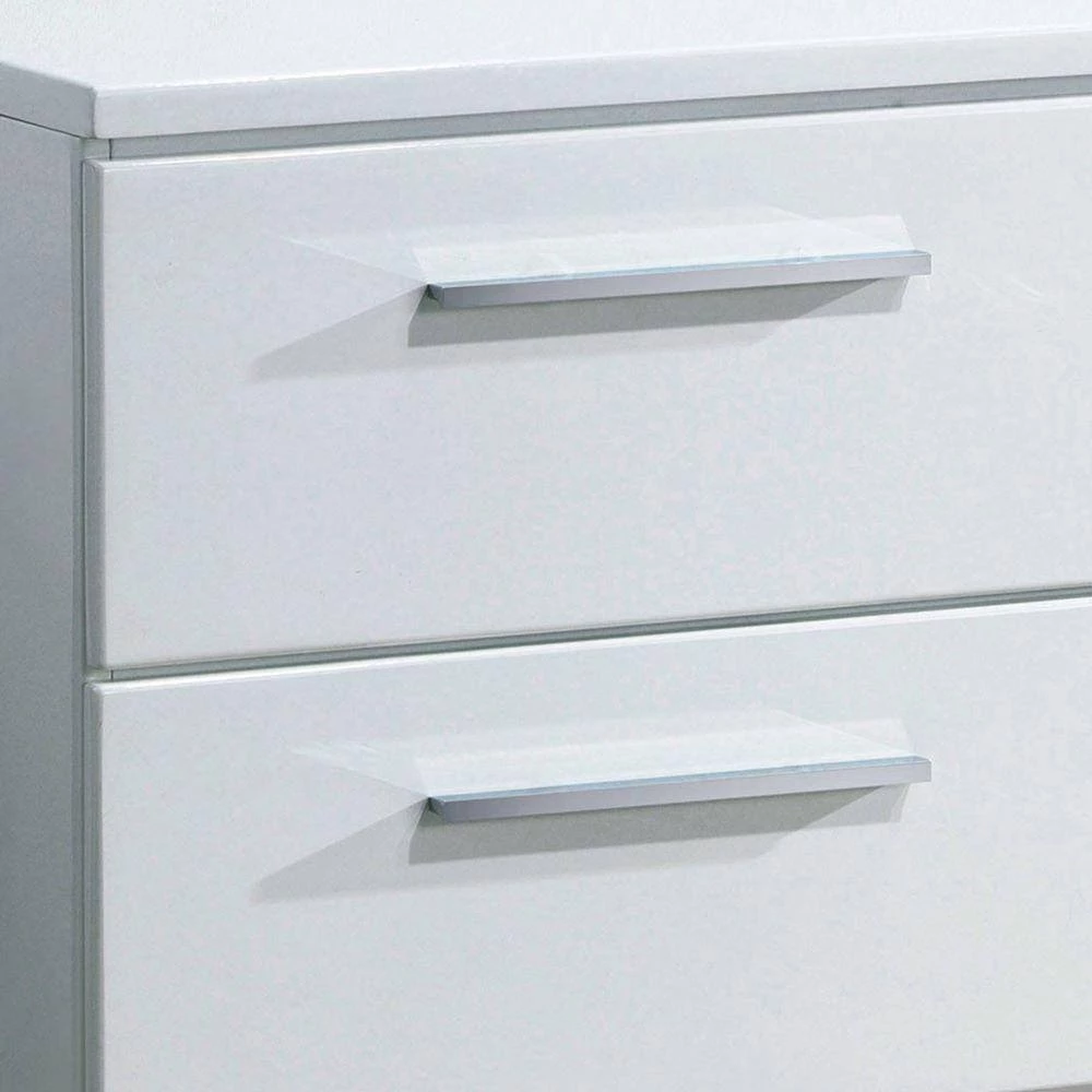 Contemporary 2-Drawer White Wooden Nightstand by Benjara 2 Contemporary 2-Drawer White Wooden Nightstand by Benjara - Image 2