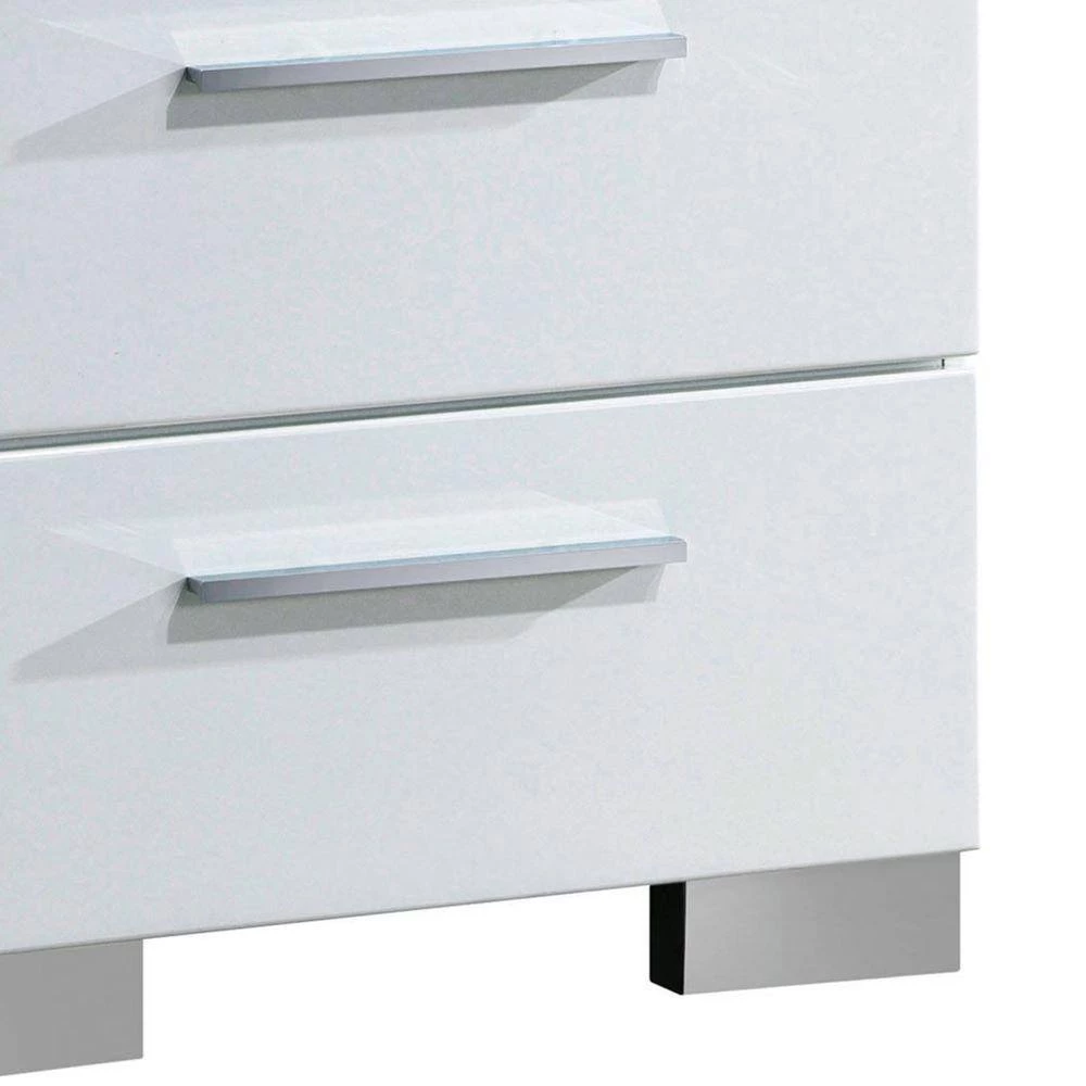 Contemporary 2-Drawer White Wooden Nightstand by Benjara 7 Contemporary 2-Drawer White Wooden Nightstand by Benjara - Image 7