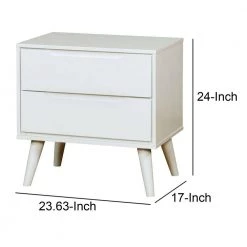 White 2-Drawer Wooden Nightstand with Recessed Drawer Fronts 17 in. L x 23.63" W x 24" H by Benjara -Cheap Benjara Store white benjara nightstands bm123114 fa 1000