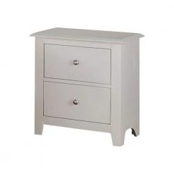 16 in. L x 22 in. W x 25 in. H 2-Drawer Pine White Wood Night Stand by Benjara