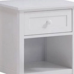 Glossy White Single Drawer Solid Wood Nightstand with Open Shelf (20" L x 17" W x 24" H) by Benjara 9 Glossy White Single Drawer Solid Wood Nightstand with Open Shelf (20" L x 17" W x 24" H) by Benjara -Cheap Benjara Store white benjara nightstands bm279145 c3 1000