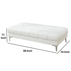 Modish Bonded White Leather Ottoman by Benjara 11 Modish Bonded White Leather Ottoman by Benjara -Cheap Benjara Store white benjara ottomans bm166758 4f 1000