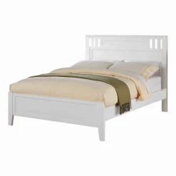 Marvellous White Wooden Finish Twin Bed by Benjara