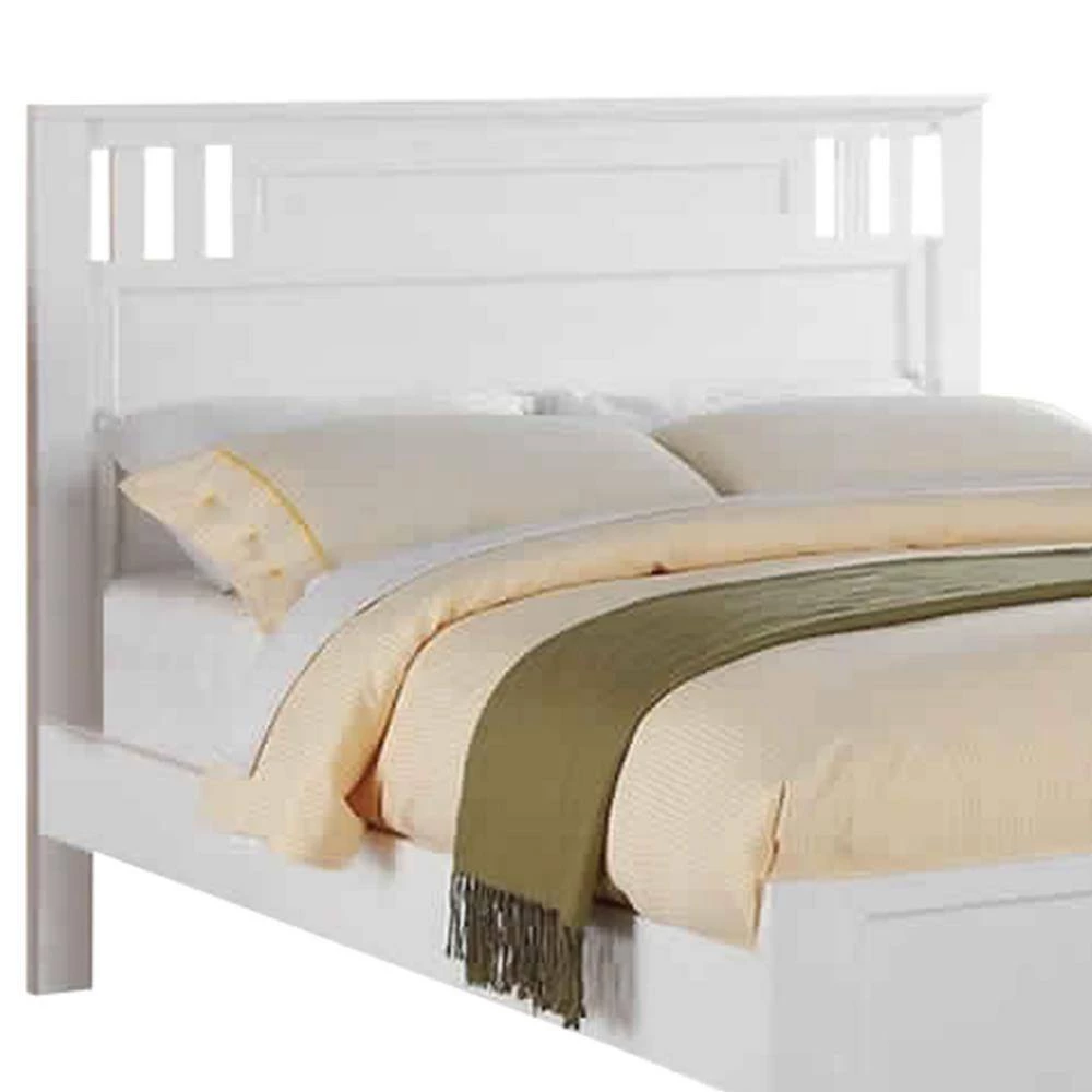 Marvellous White Wooden Finish Twin Bed by Benjara 3 Marvellous White Wooden Finish Twin Bed by Benjara - Image 3