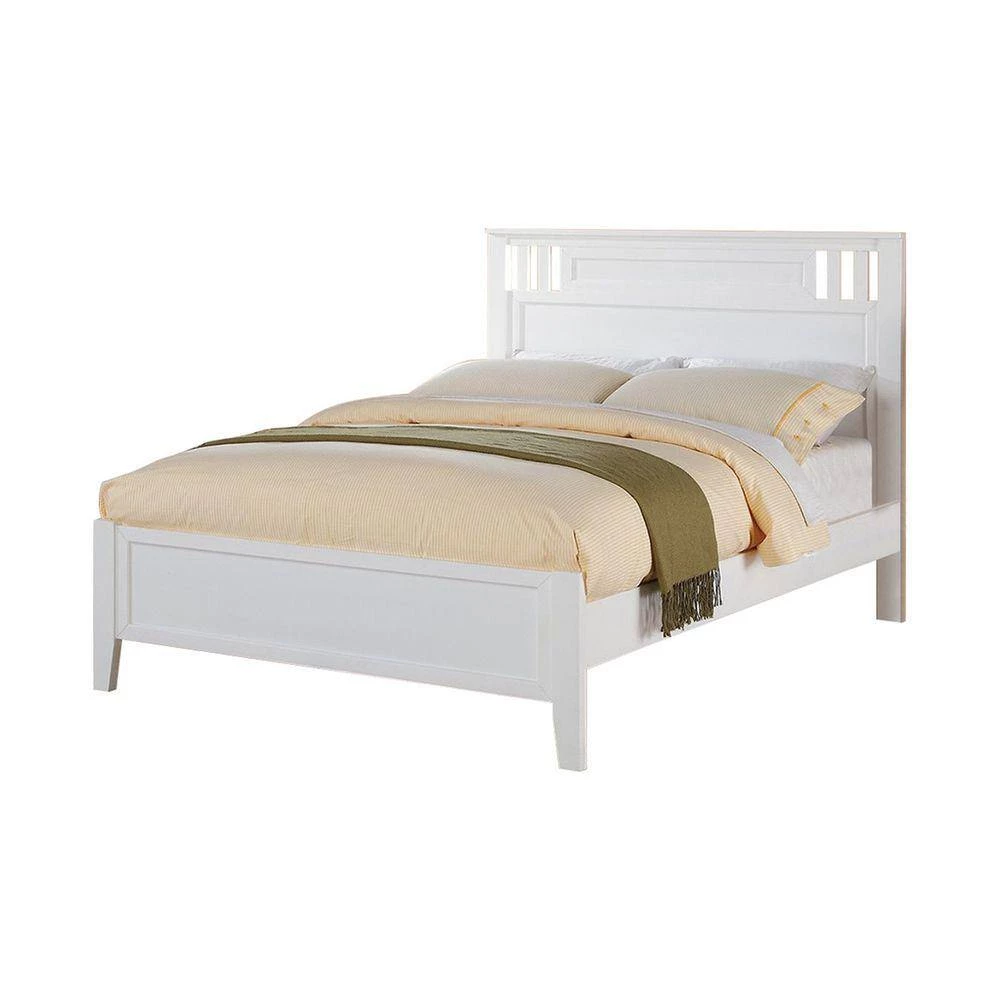 Marvellous White Wooden Finish Twin Bed by Benjara 2 Marvellous White Wooden Finish Twin Bed by Benjara - Image 2