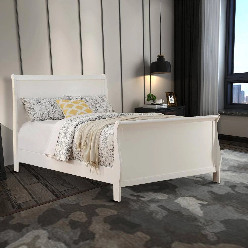 Spellbinding Clean White Wooden Twin Bed by Benjara 9 Spellbinding Clean White Wooden Twin Bed by Benjara - Image 9
