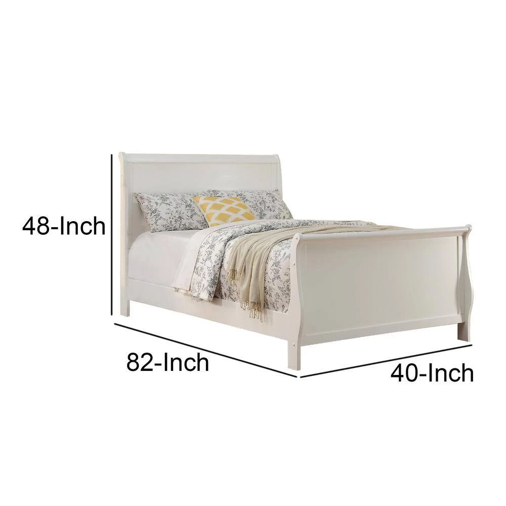 Spellbinding Clean White Wooden Twin Bed by Benjara 7 Spellbinding Clean White Wooden Twin Bed by Benjara - Image 7