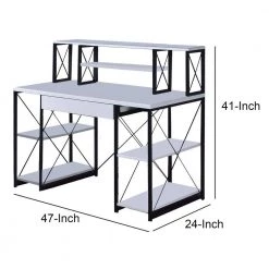 Industrial Style 24 in. H W White Writing Desk with 4 Open Selves and Bookcase Hutch by Benjara 12 Industrial Style 24 in. H W White Writing Desk with 4 Open Selves and Bookcase Hutch by Benjara -Cheap Benjara Store white benjara writing desks bm209614 44 1000