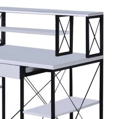 Industrial Style 24 in. H W White Writing Desk with 4 Open Selves and Bookcase Hutch by Benjara 10 Industrial Style 24 in. H W White Writing Desk with 4 Open Selves and Bookcase Hutch by Benjara -Cheap Benjara Store white benjara writing desks bm209614 c3 1000