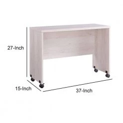 27 in. H x 15 in. W White Oak Rectangular Wooden Writing Desk Return with Casters and Grain Details by Benjara -Cheap Benjara Store white oak benjara computer desks bm208937 44 1000