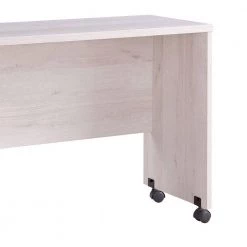27 in. H x 15 in. W White Oak Rectangular Wooden Writing Desk Return with Casters and Grain Details by Benjara -Cheap Benjara Store white oak benjara computer desks bm208937 77 1000